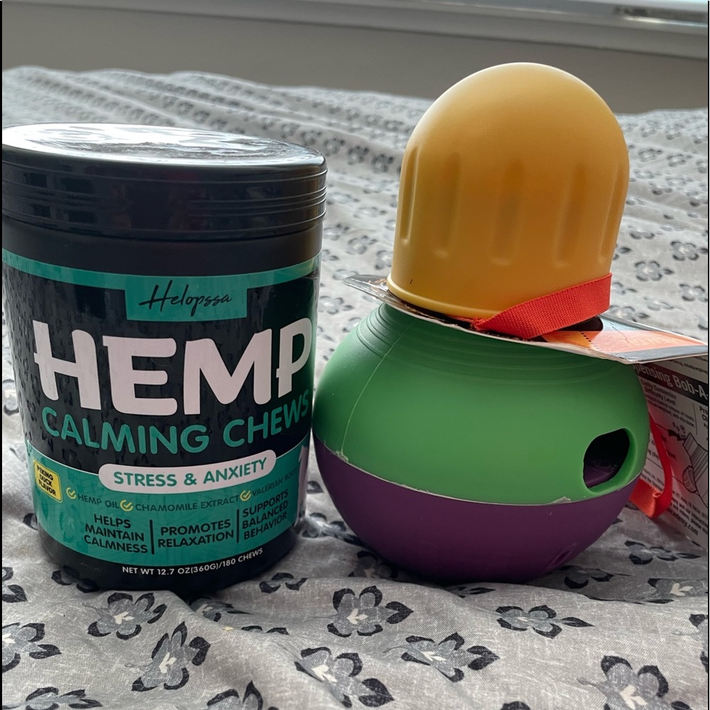 Hemp for dogs and toy Help them with their anxiety over eating 12 oz 180 tab